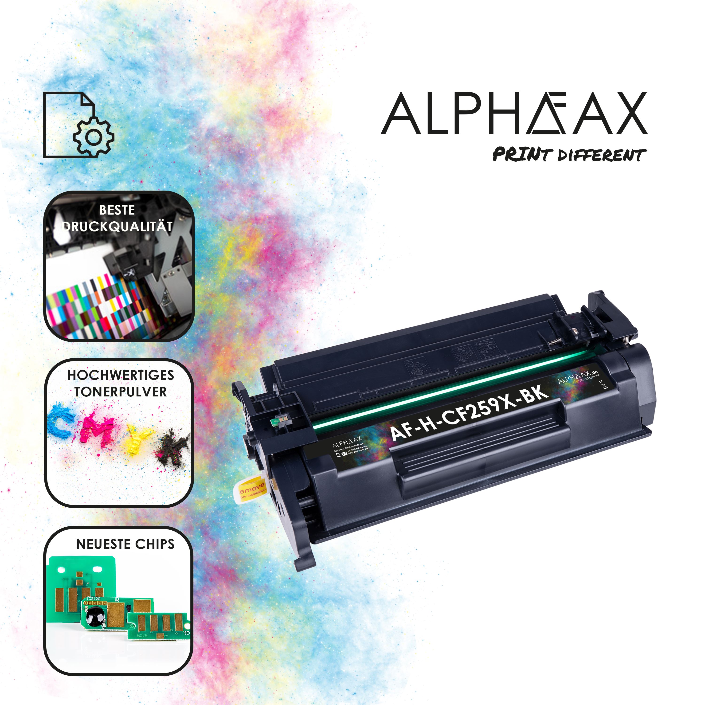 Alphafax Toner mit CHIP kompatibel für HP LaserJet Pro M404dn M404dw CF259X 59X Schwarz  10.000 Seiten