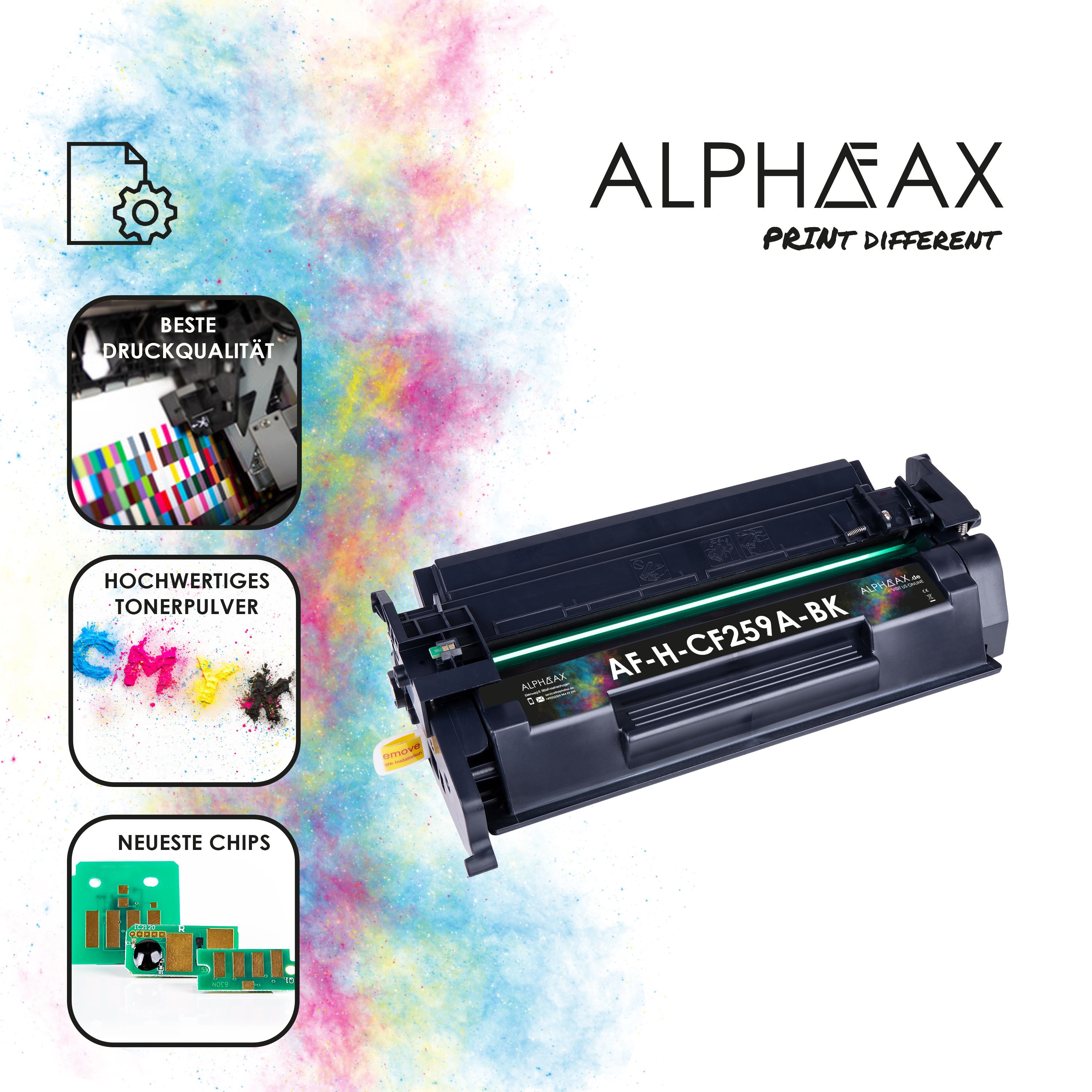 Alphafax Toner mit CHIP kompatibel für HP LaserJet Pro M304a M404d M404dn M404dw M404n LaserJet Pro MFP M428fdn MFP M428fdw MFP M428m MFP M428dw CF259A 59A Schwarz  3.000 Seiten