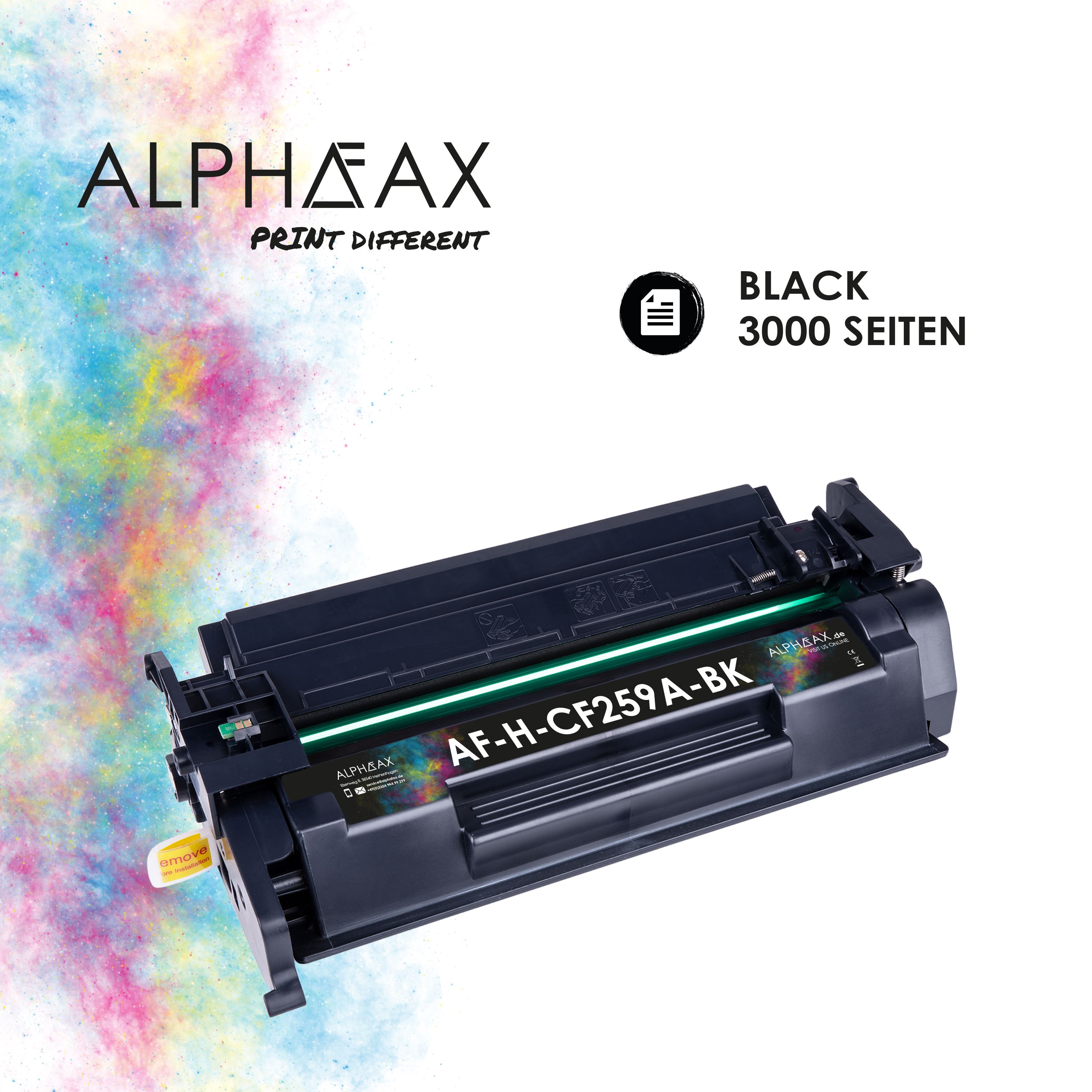 Alphafax Toner mit CHIP kompatibel für HP LaserJet Pro M304a M404d M404dn M404dw M404n LaserJet Pro MFP M428fdn MFP M428fdw MFP M428m MFP M428dw CF259A 59A Schwarz  3.000 Seiten