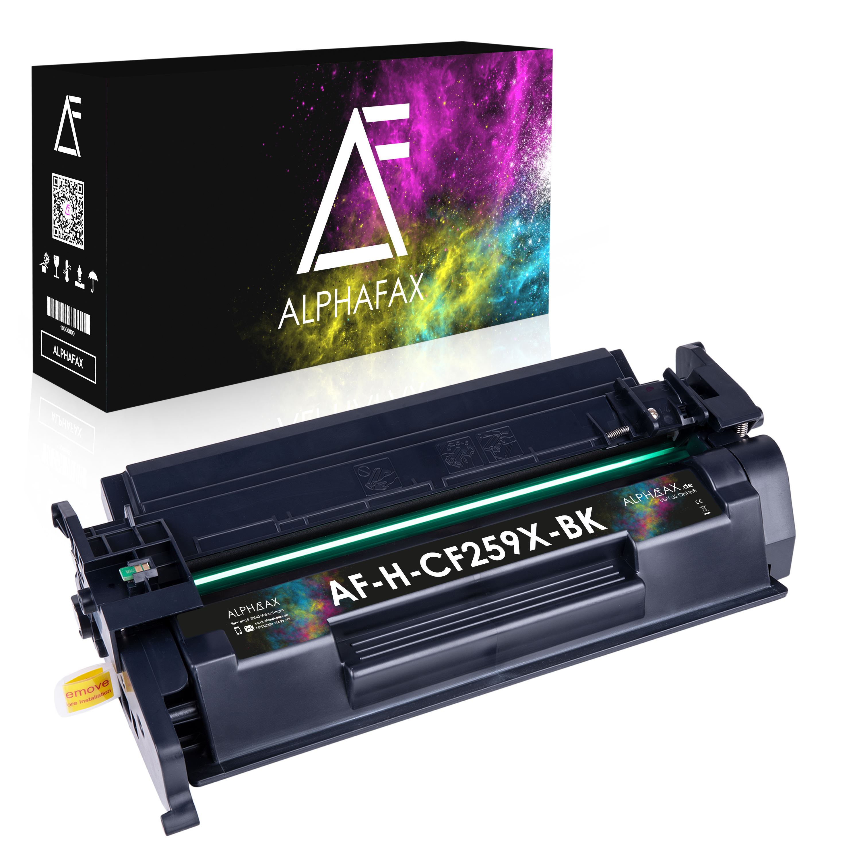 Alphafax Toner mit CHIP kompatibel für HP LaserJet Pro M404dn M404dw CF259X 59X Schwarz  10.000 Seiten